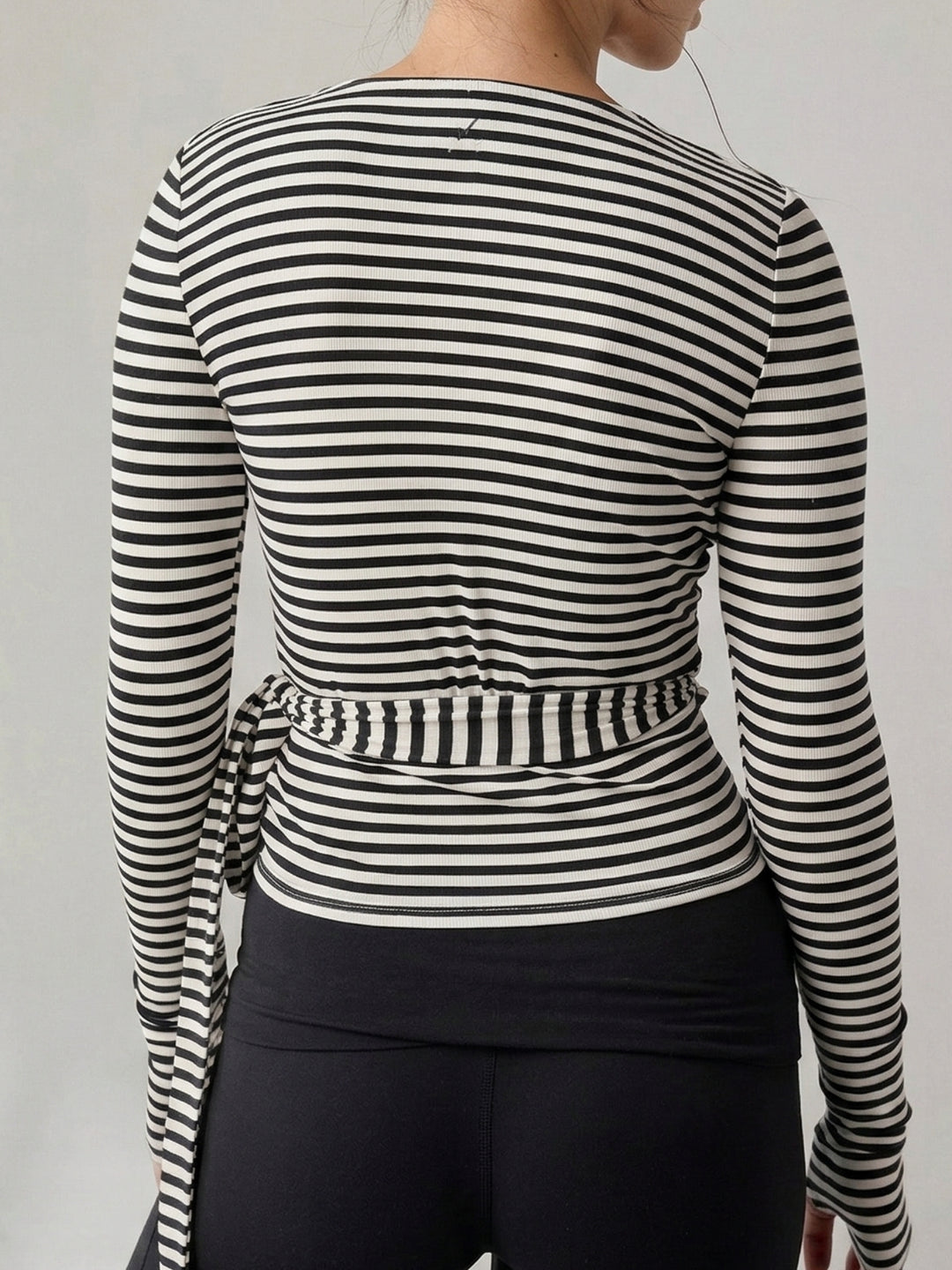 Black Full Sleeve Striped Top