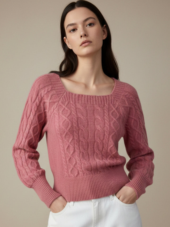 Pink Full Sleeve Round Neck Sweater
