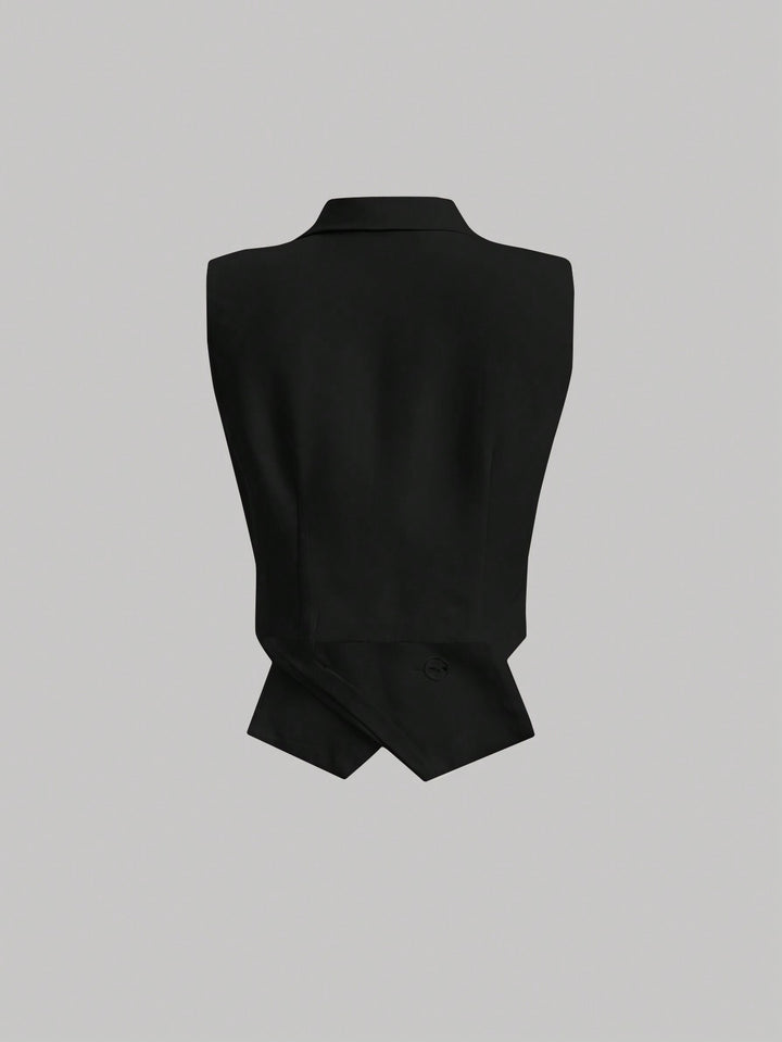 Black Wrap Vest Top