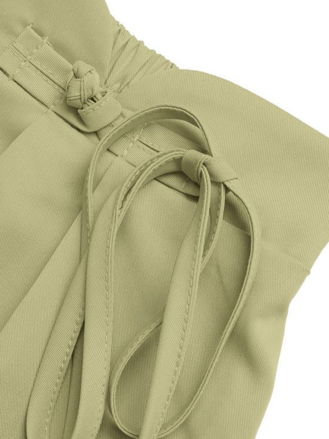 Green High Waist Pleated Shorts