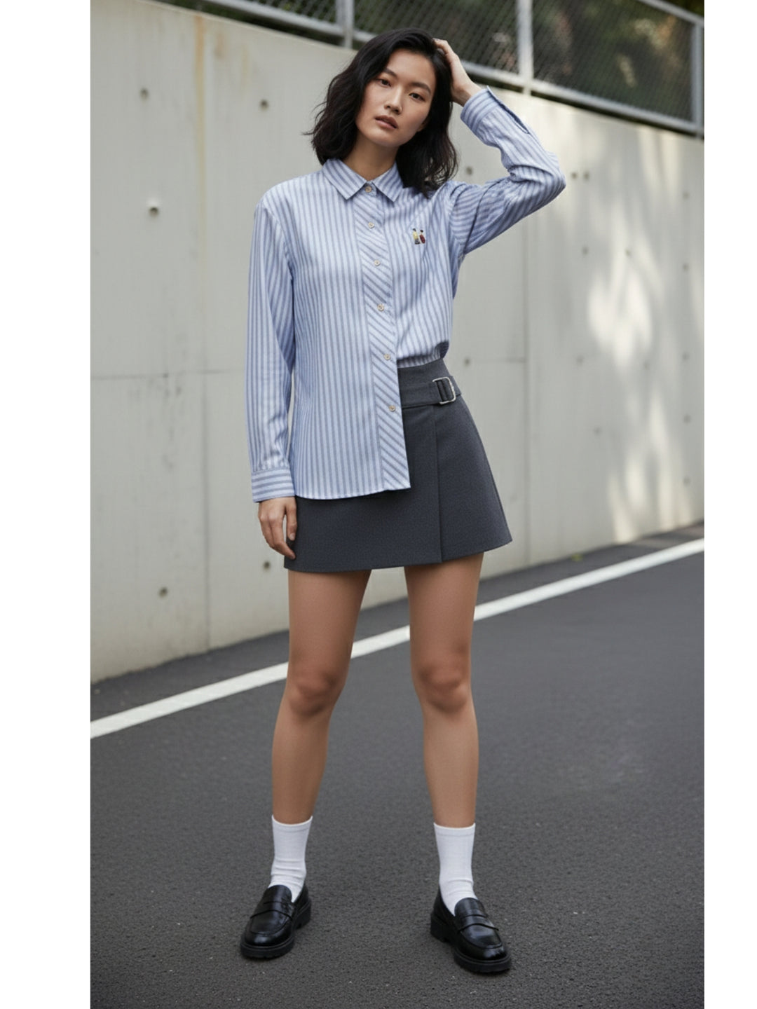 Blue Full Sleeves Collared Stripes Shirts