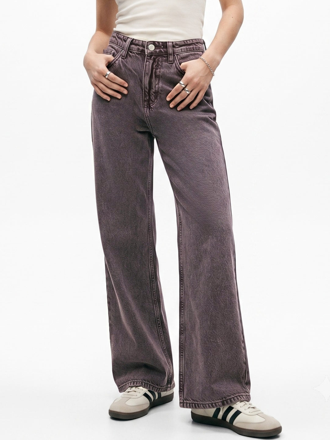 Mocha Brown High-Rise Straight Fit Jeans