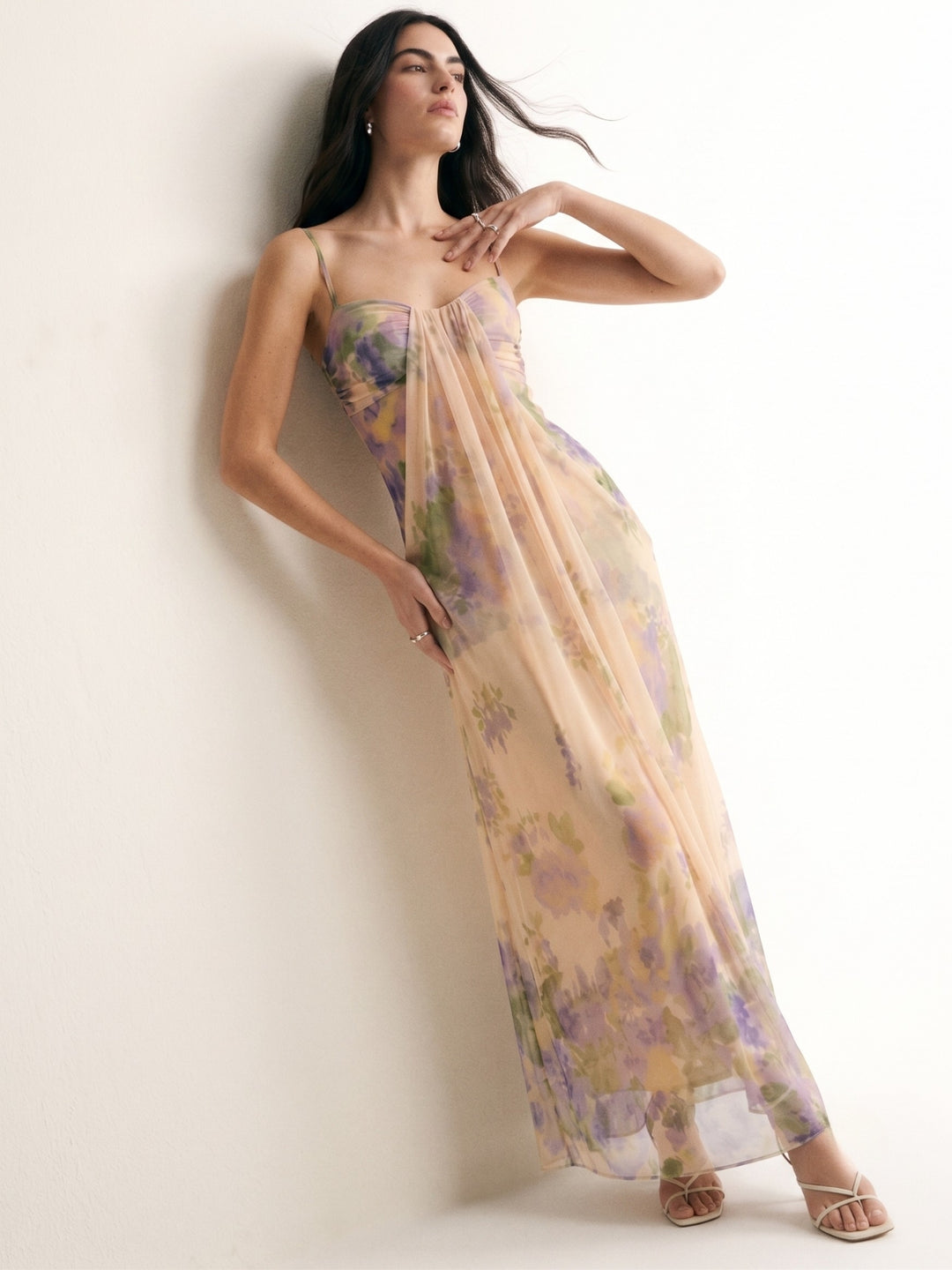Multi Printed Draped Tube Dress