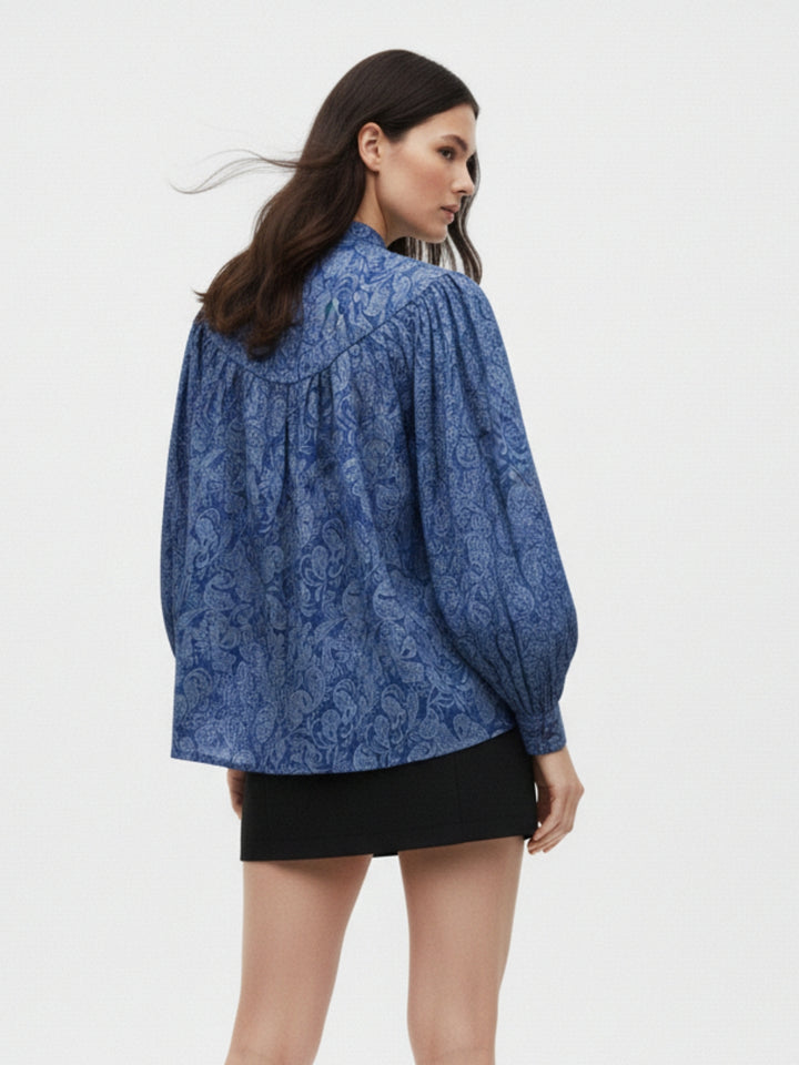 Blue All Over Paisley Printed Top