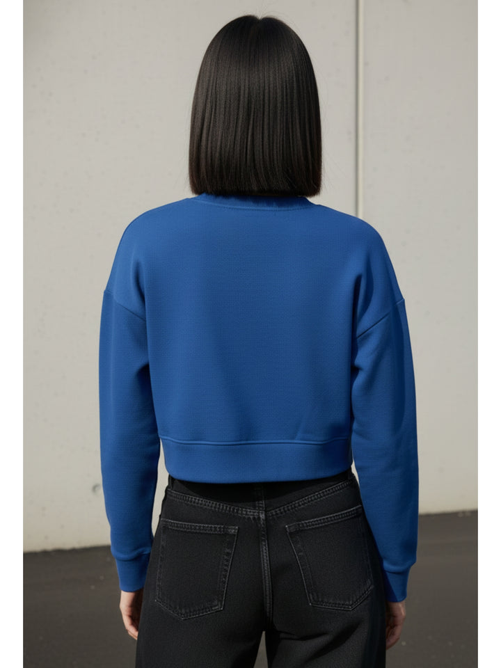 Blue Graphic Oversized Sweatshirt