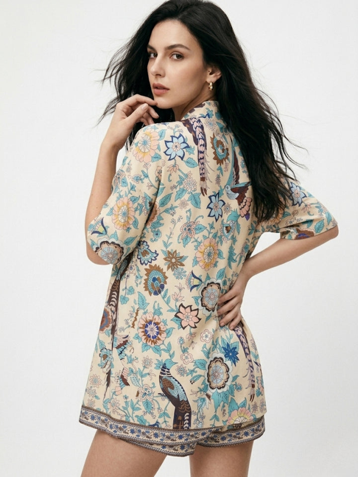 Multi Printed Vacay Shirt And Shorts Co-Ord Set