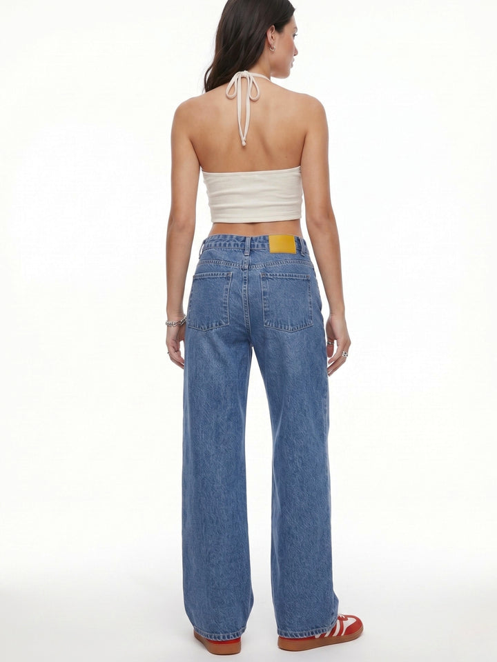 Light Blue High Waist Wide Leg Jeans