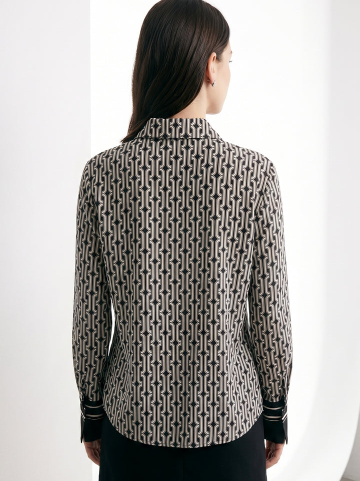 Multi Geometric Printed Button Down Shirt
