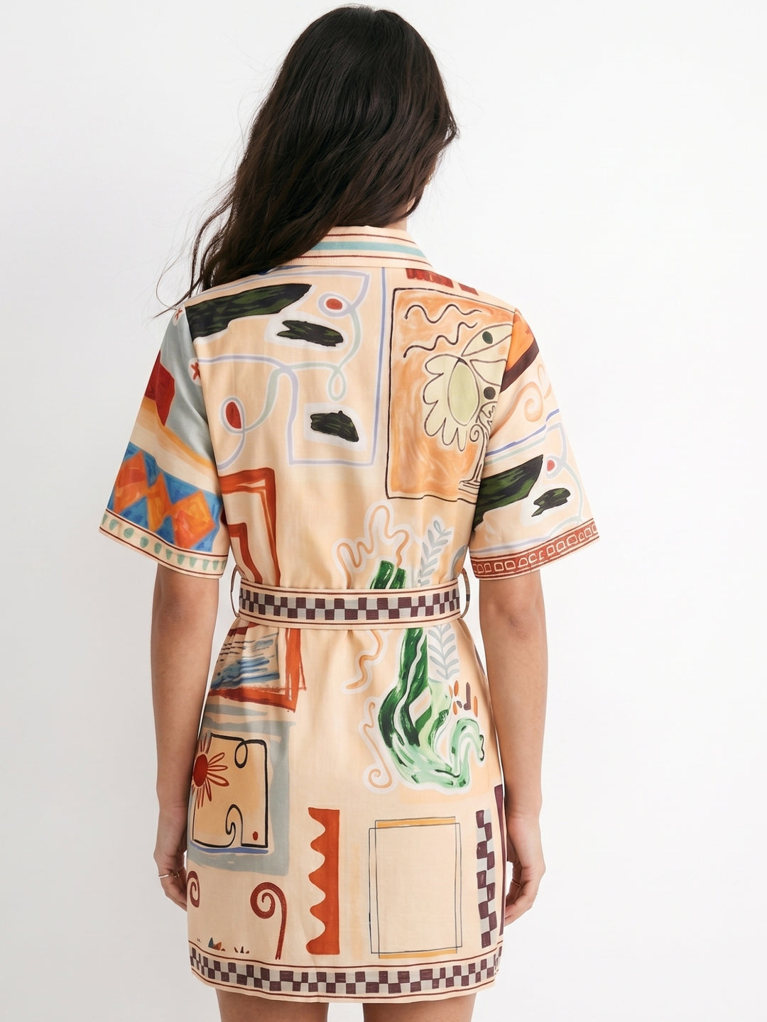 Multi Waist Tie-Up Printed Dress