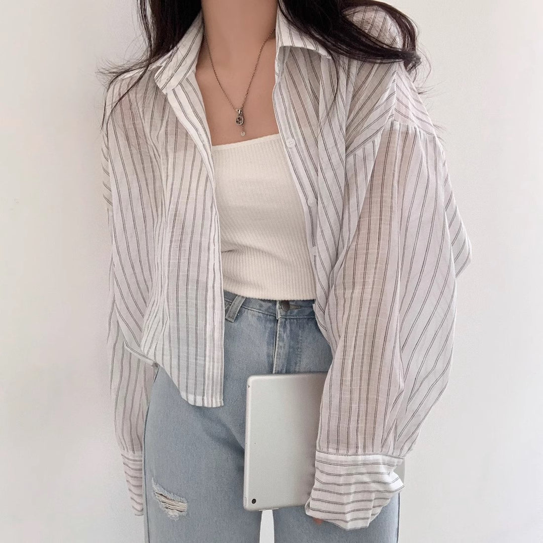 White Cropped Boxy Shirt