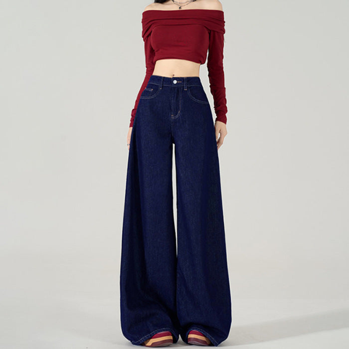 Navy Blue Baggy Loose Dark Wash Jeans
