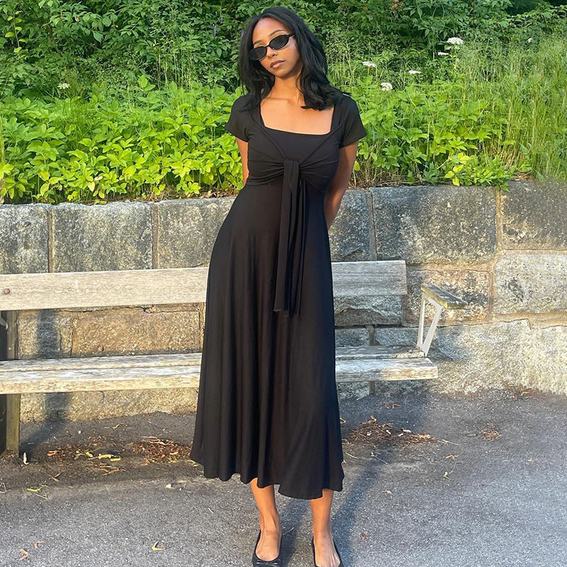 Black Aline Ankle Length Dress