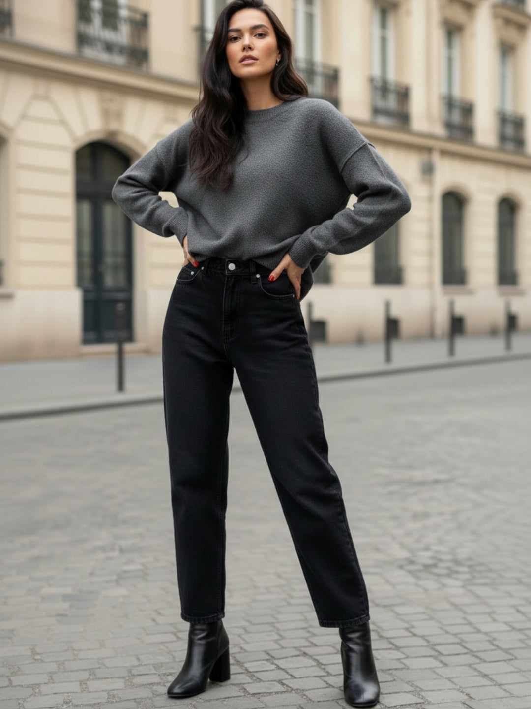 Grey Full Sleeve Round Neck Sweatshirt