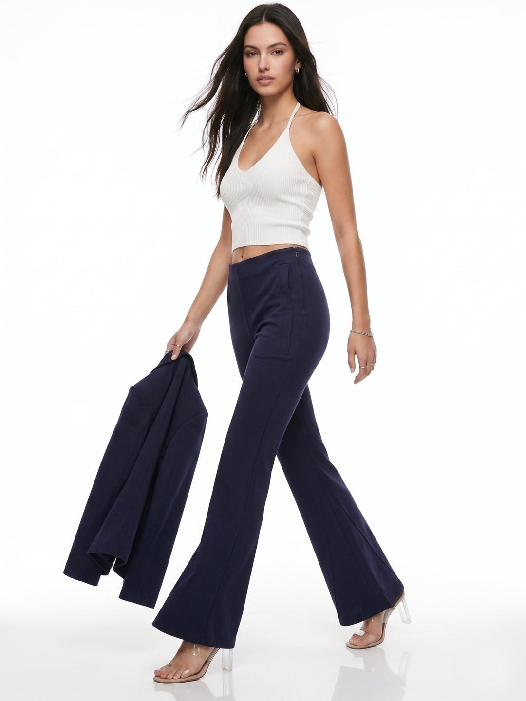 Navy Blue Bottom Flare Pant