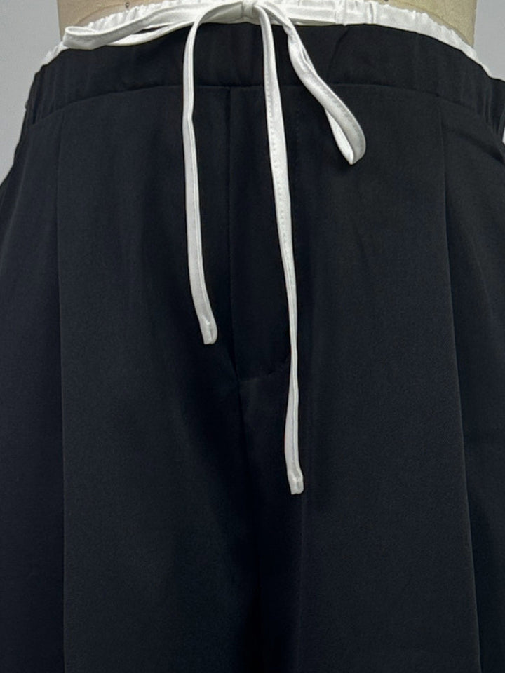 Black Contrast Elasticated Waistband Joggers