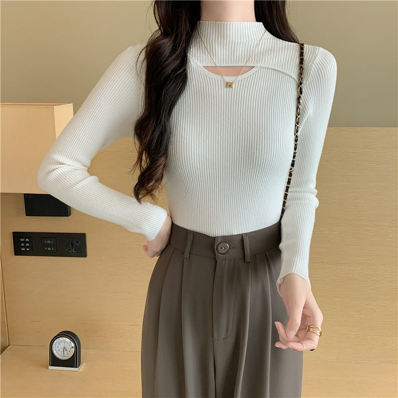 White Cut Out Knit Top