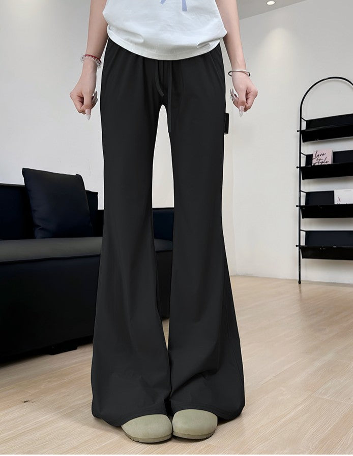 Black Drawstring Flared Joggers