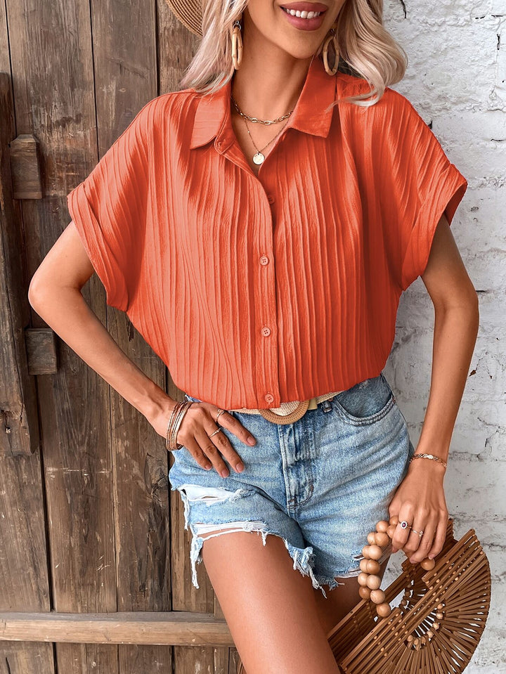 Orange Relaxed Half Sleeve Shirt