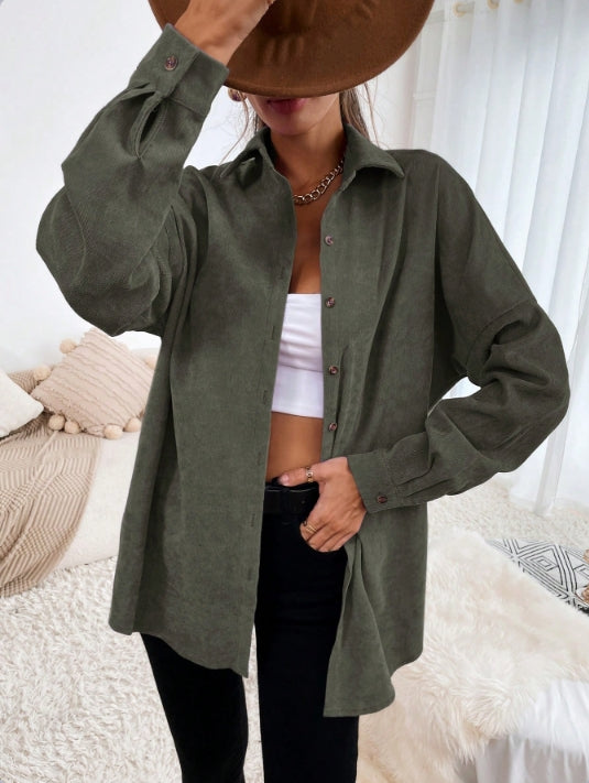 Green Longline Over Sized Shirt