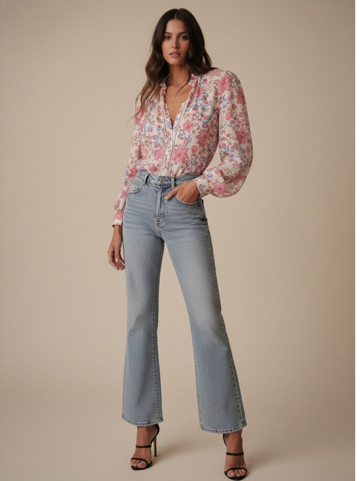 Multi Mandarin Collared Printed Blousson