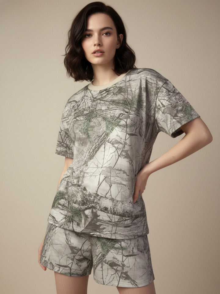 Multi Abstract Camo Printed Co-Ord Set