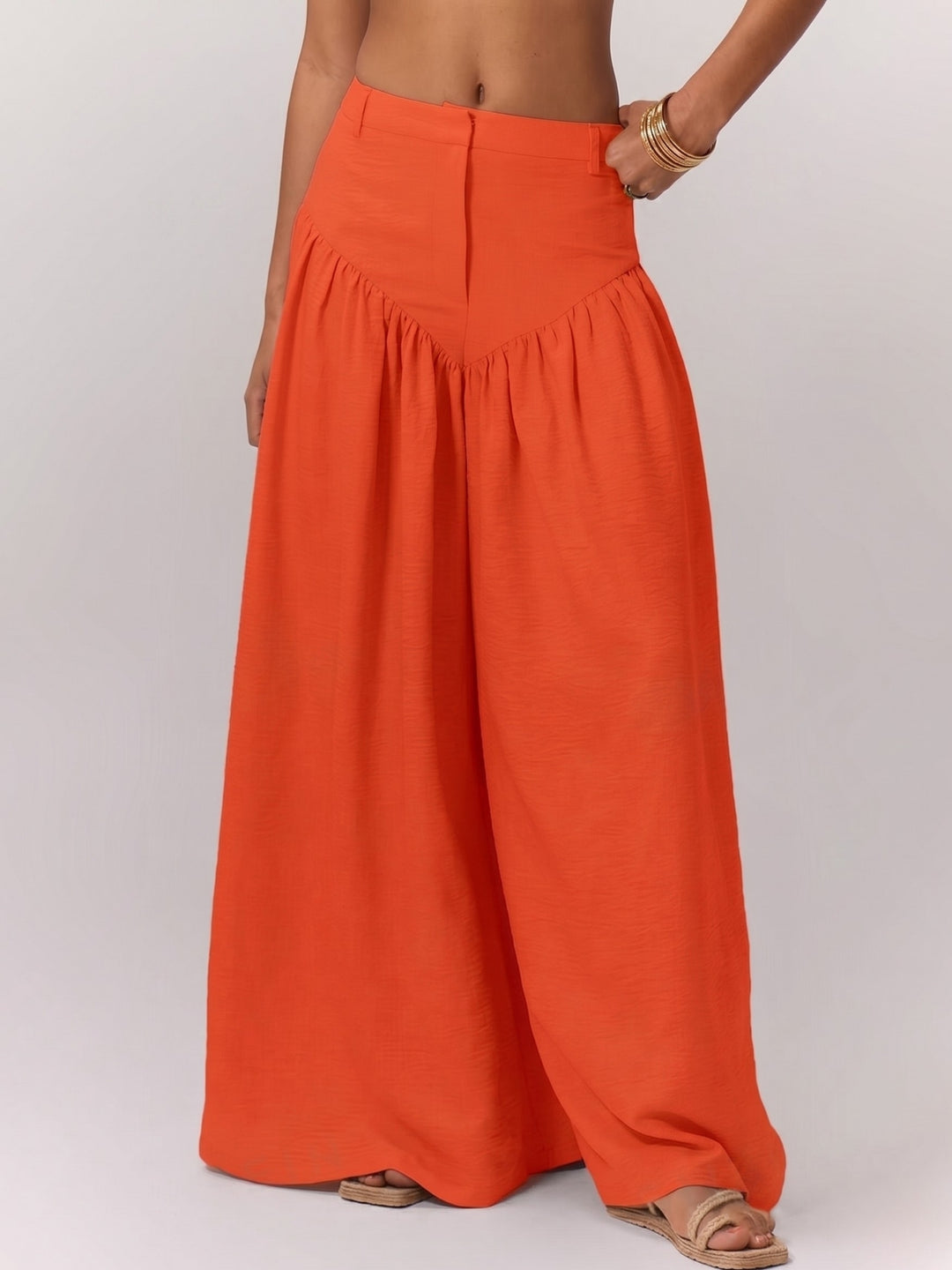 Orange High Waist Trousers