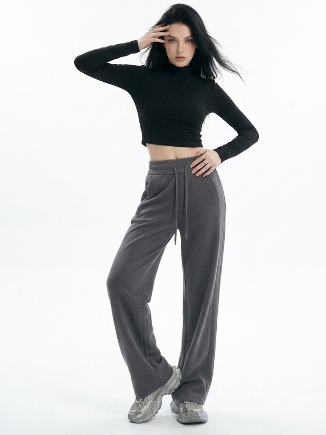 Grey Cozy Drawstring Joggers