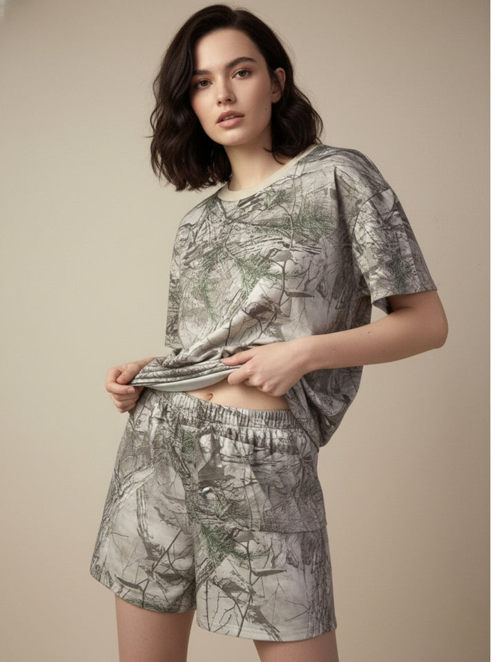 Multi Abstract Camo Printed Co-Ord Set