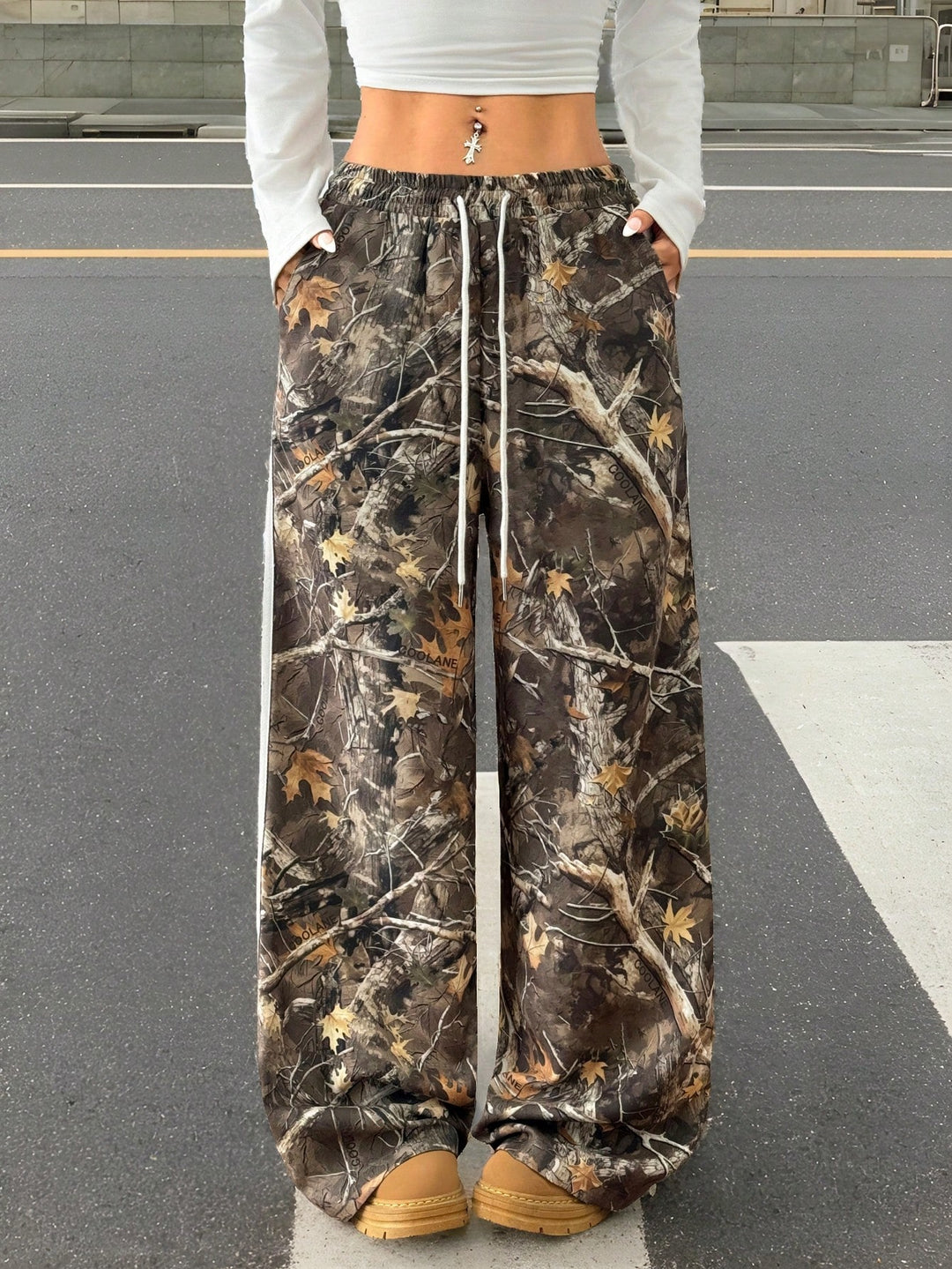 Brown Camoflauge Side Striped Sweatpants