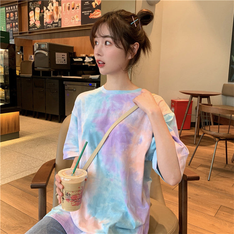 Pink Tie And Dye Oversized T-Shirt