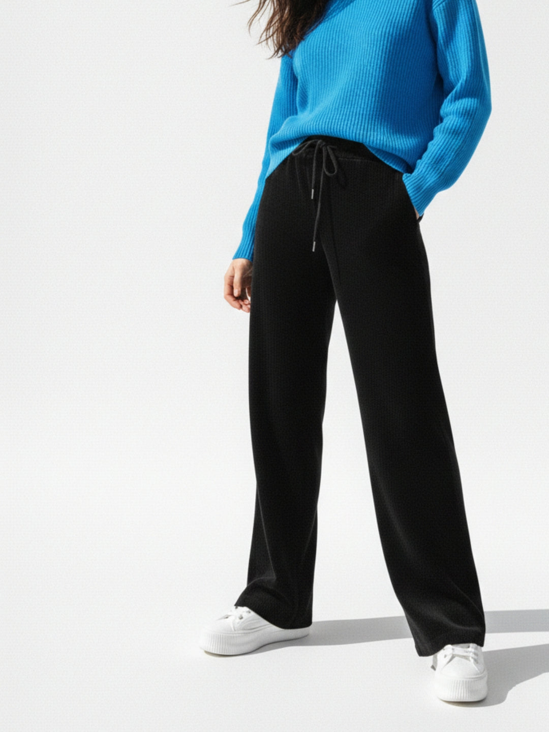 Cozy Fit Drawstring Black Trousers