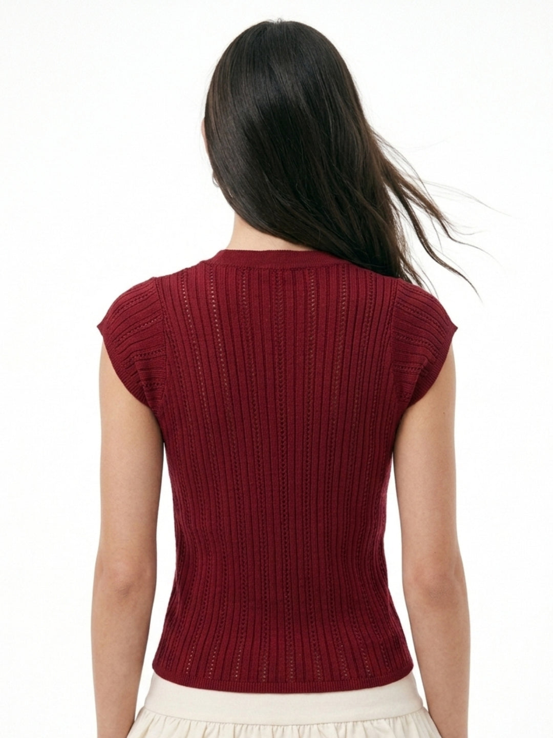 Rust Textured Front Buttoned Top
