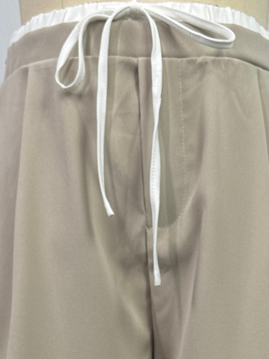 Beige Contrast Elasticated Waistband Joggers