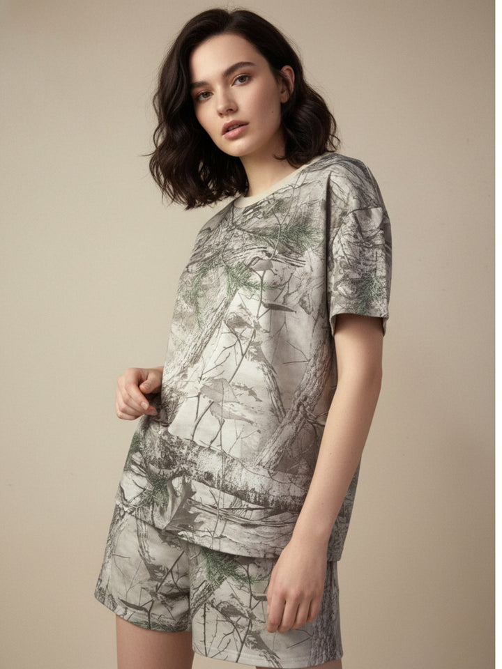 Multi Abstract Camo Printed Co-Ord Set