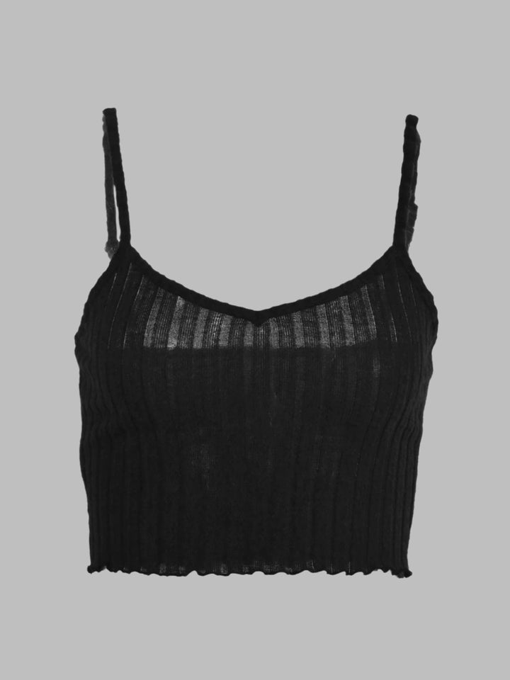 Black Lace Crop Top