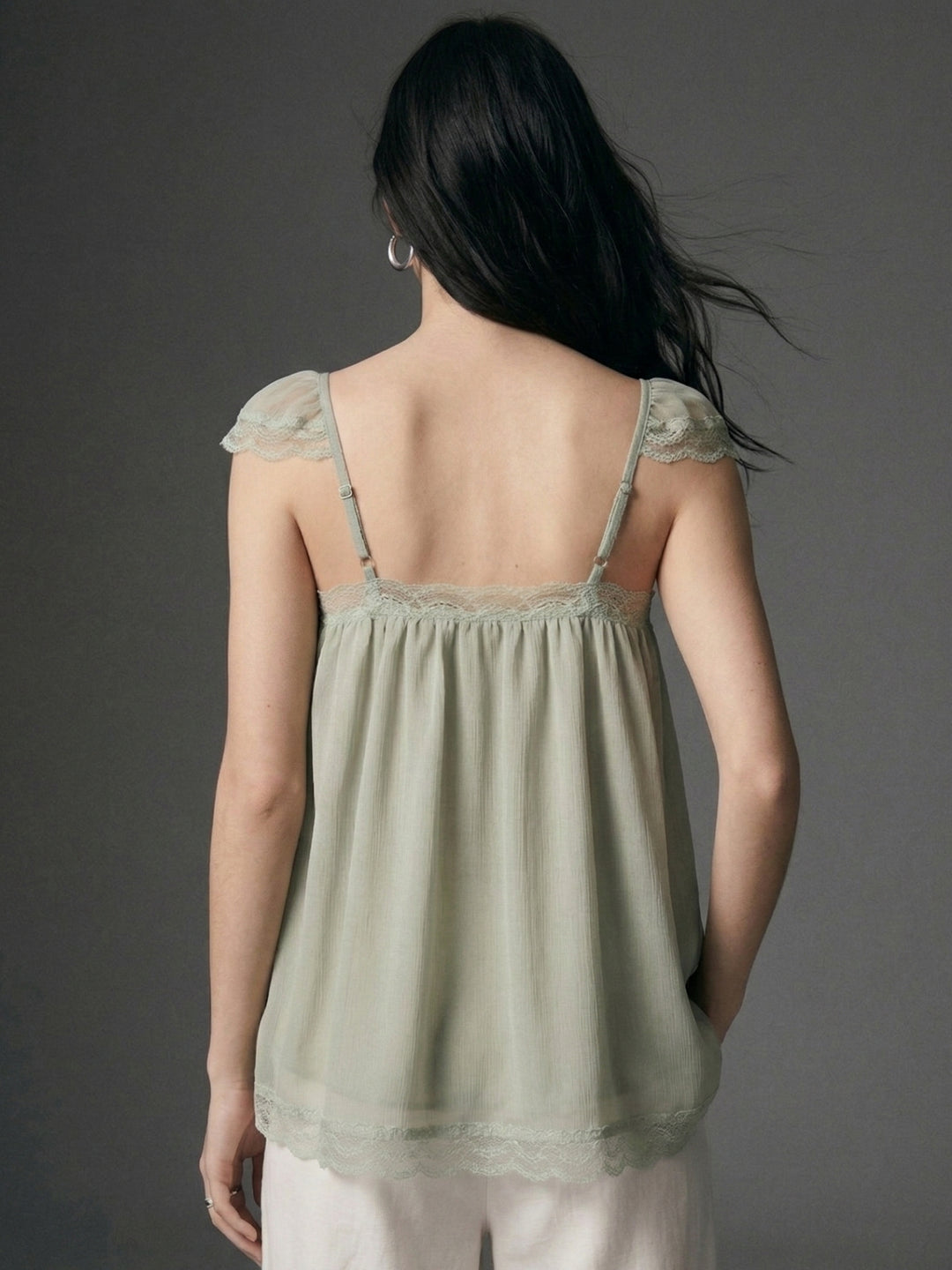 Mint Square Neck Flowy Blouse