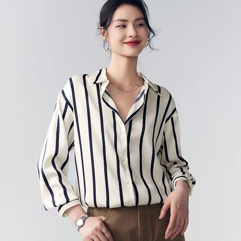 White Striped Button-Up Shirt