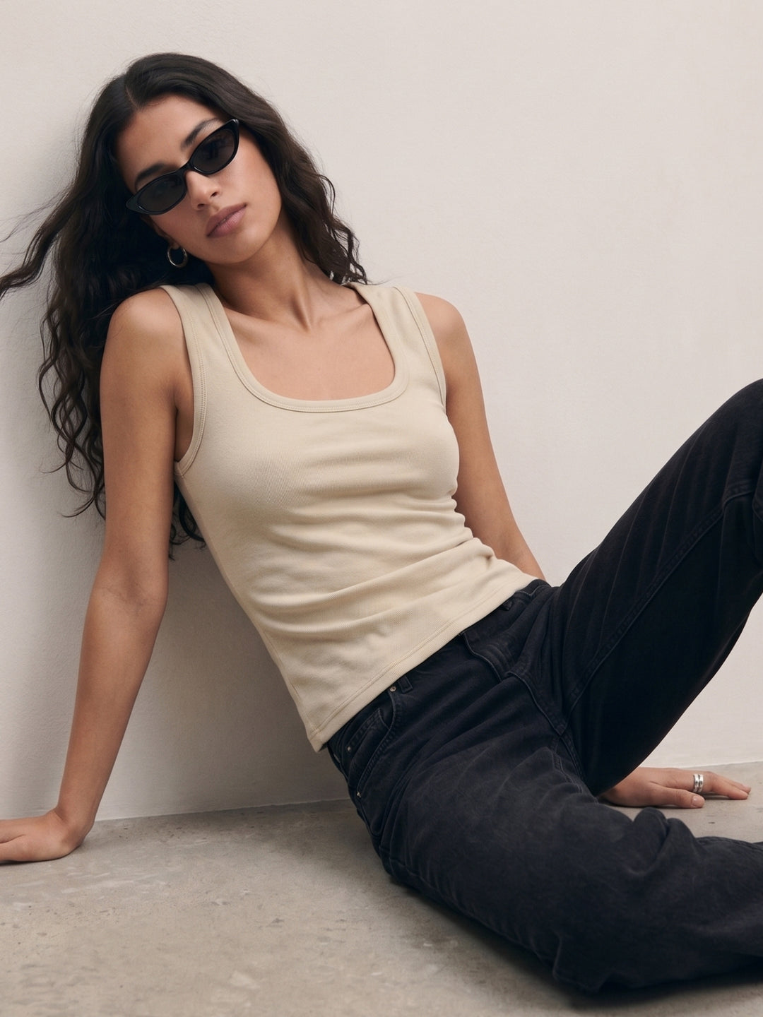 Charcoal Scoop Neck  Tank Top