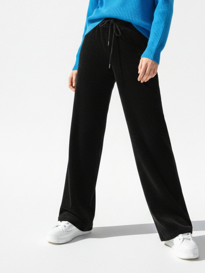 Cozy Fit Drawstring Black Trousers