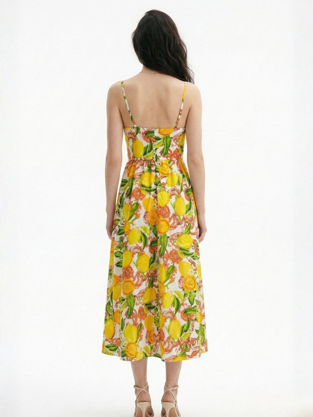 Multi Strappy Printed Slit Dress