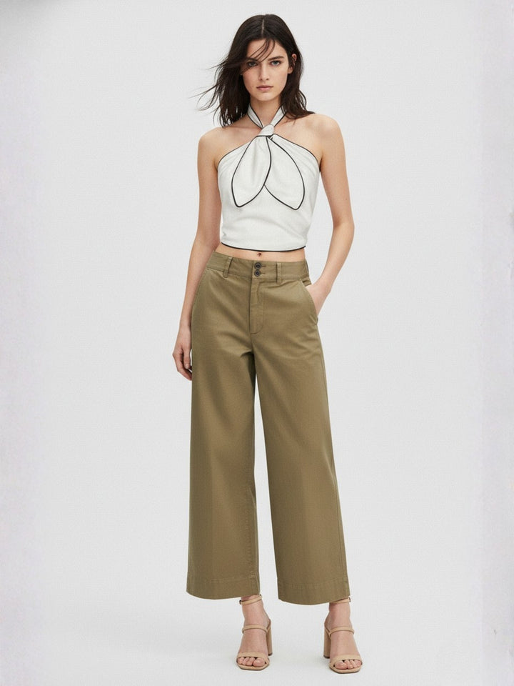Brown Tapered Fit High-Rise