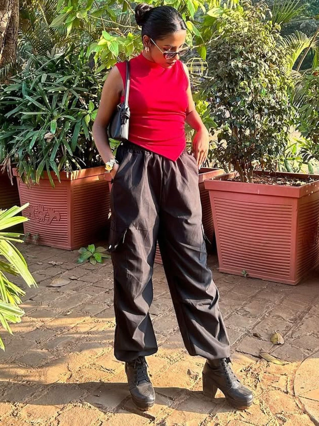 Black Parachute Cago Pants