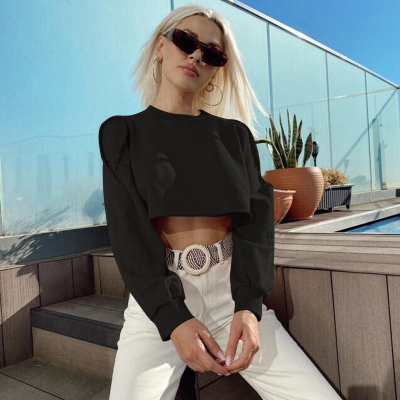 Black Arm Cut-Out Details  Sweatshirt