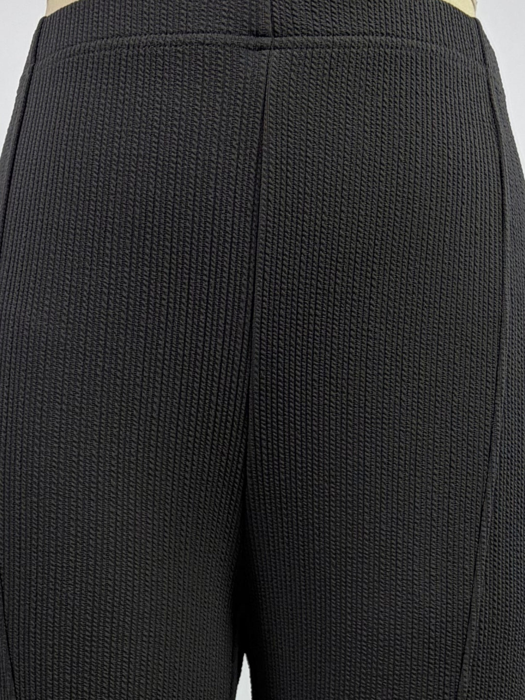 Charcoal Pintuck Flared Trousers
