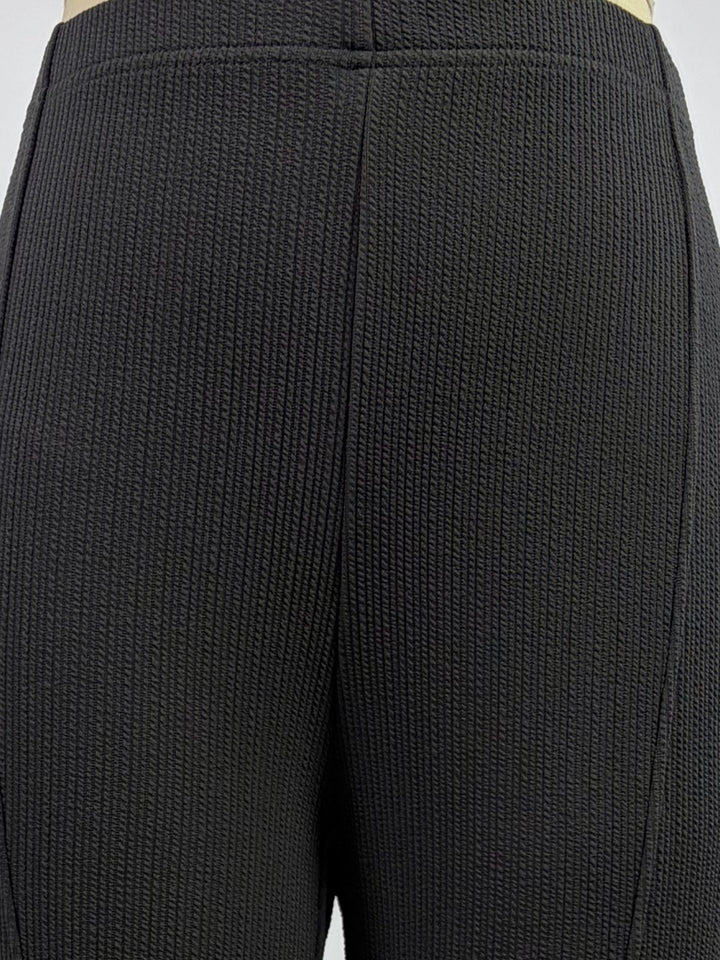 Charcoal Pintuck Flared Trousers