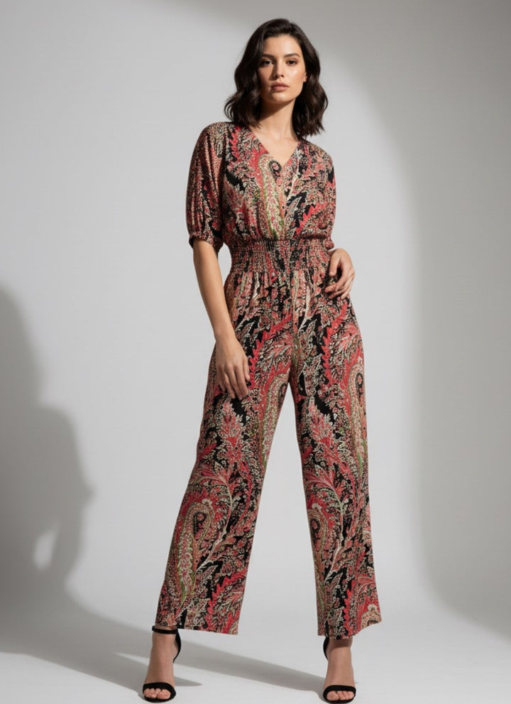 Grey Floral Print Jumpsuit