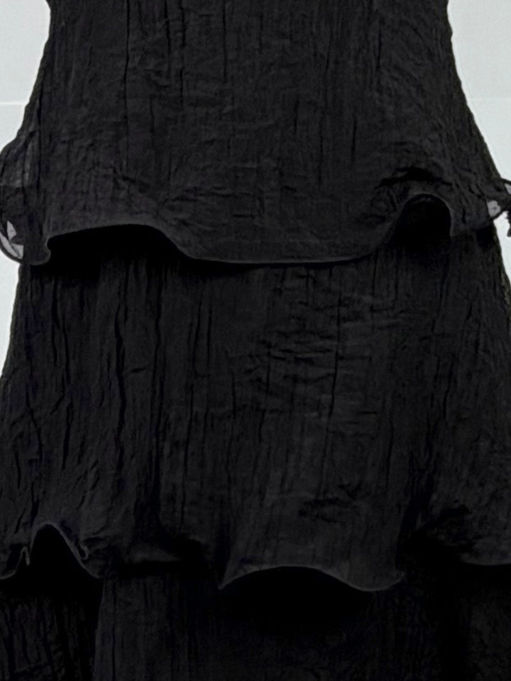 Black Tube Tiered Solid Dress