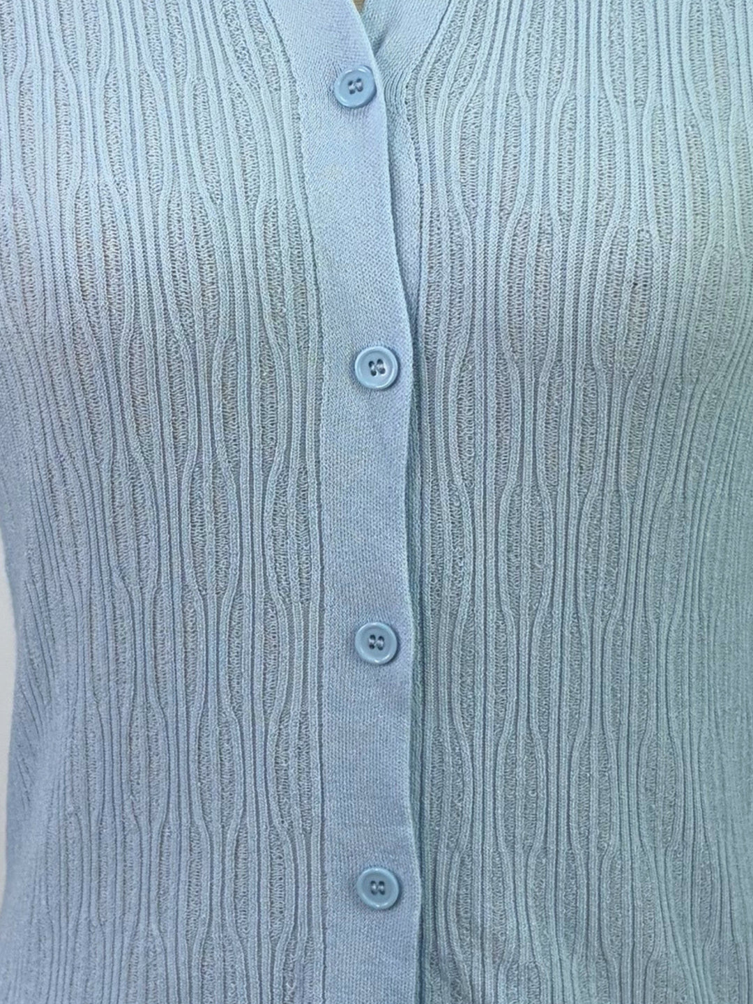 Blue Abstract Textured Cardigan Styled Top