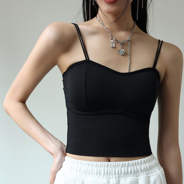 Black Sweetheart Neck Fitted Cami Top