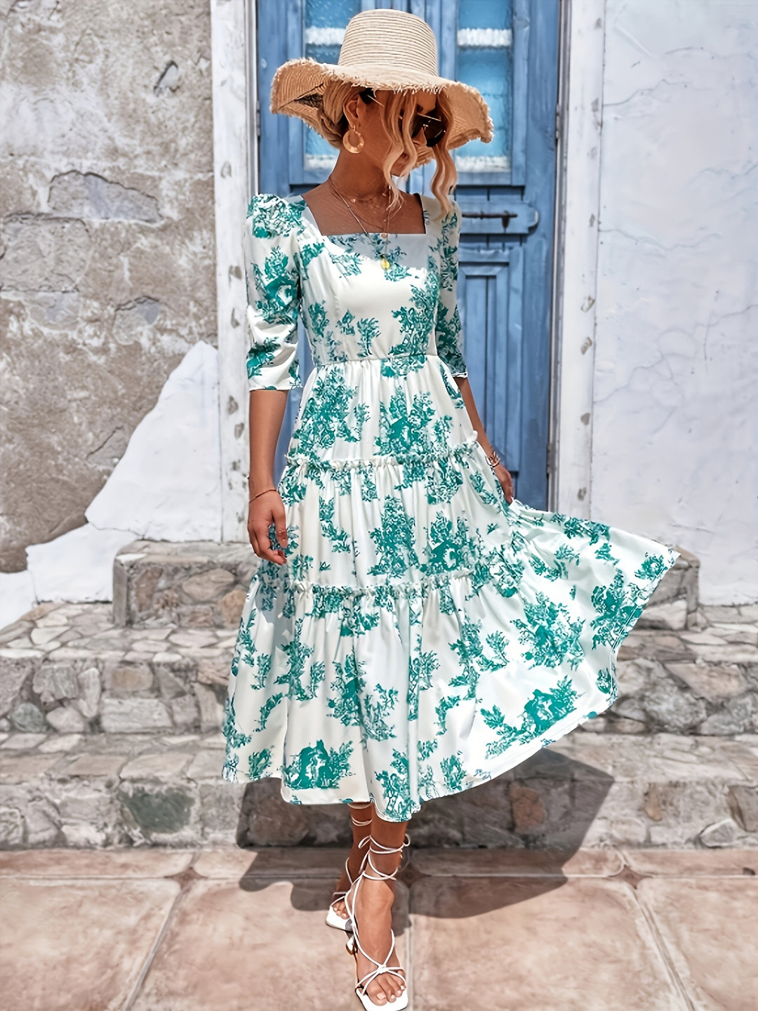 White Summer Printed Dress